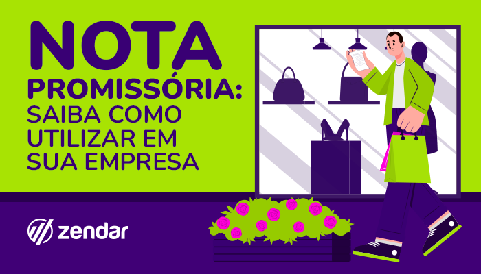 Imagem gráfica para capa de artigo de blog com o texto "Nota promissória: saiba como utilizar em sua empresa"