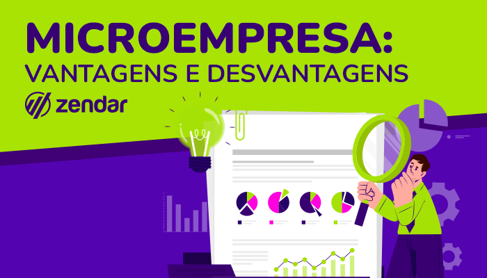 imagem gráfica para capa de blog com o texto "microempresa: vantagens e desvantagens"