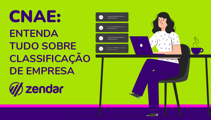 imagem gráfica para capa de blog com texto "cnae: entenda tudo sobre classificação de empresa"