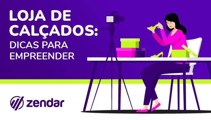 imagem gráfica para capa de blog com texto "loja de calçados: dicas para empreender"